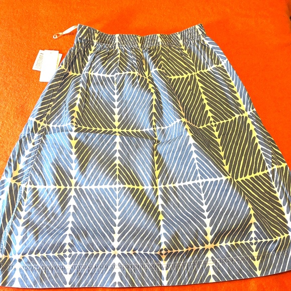 Marimekko and Uniqlo collab light blue and white denim A line midi skirt NWT - Picture 10 of 12